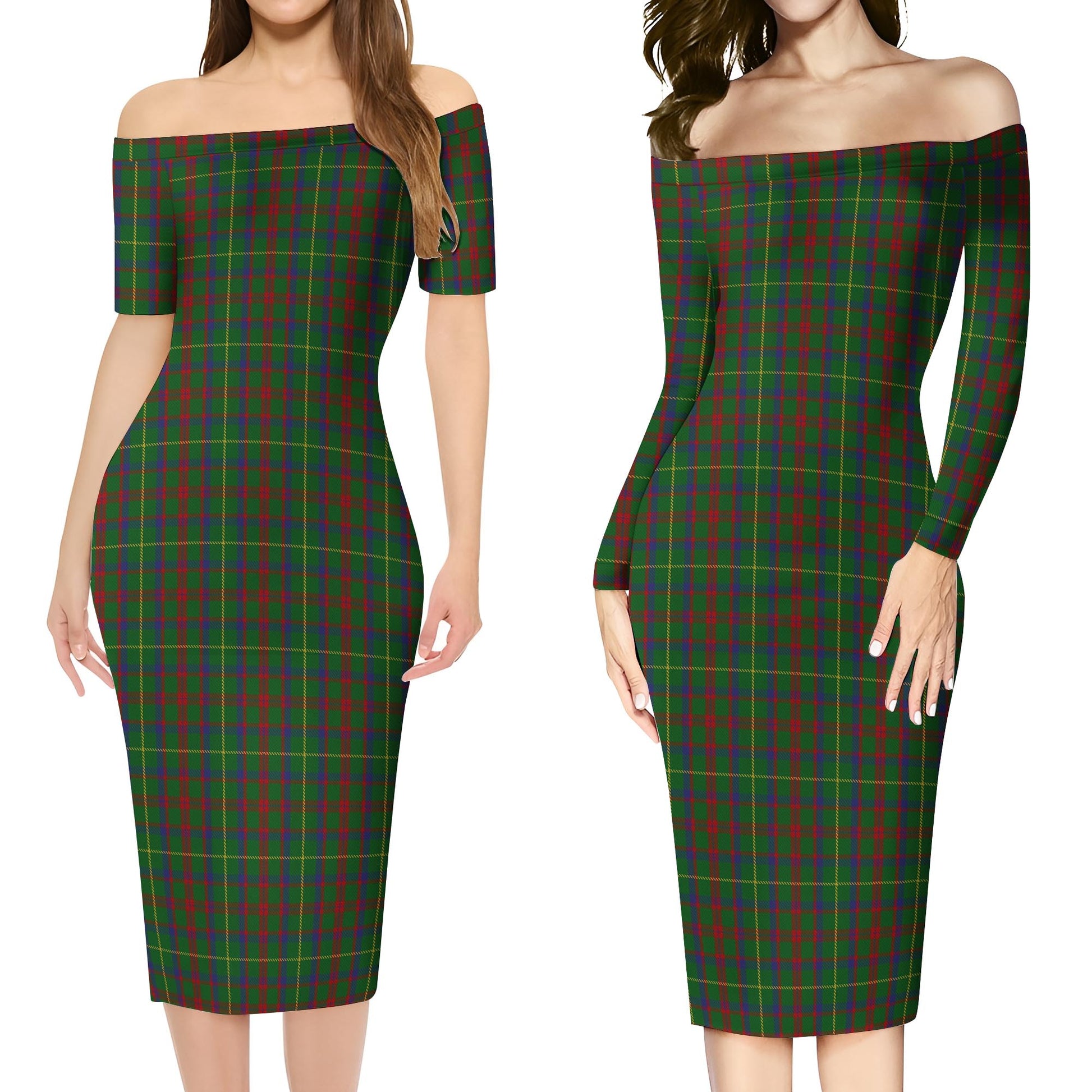 MacKintosh Hunting Tartan Off Shoulder Lady Dress Women's Dress - Tartanvibesclothing