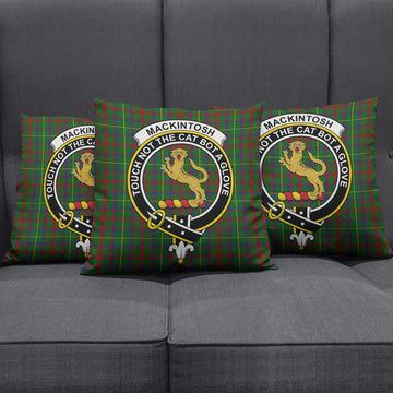 MacKintosh Hunting Tartan Pillow Cover with Family Crest