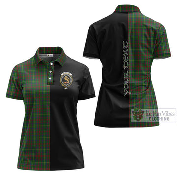 MacKintosh Hunting Tartan Women's Polo Shirt with Family Crest and Half Of Me Style