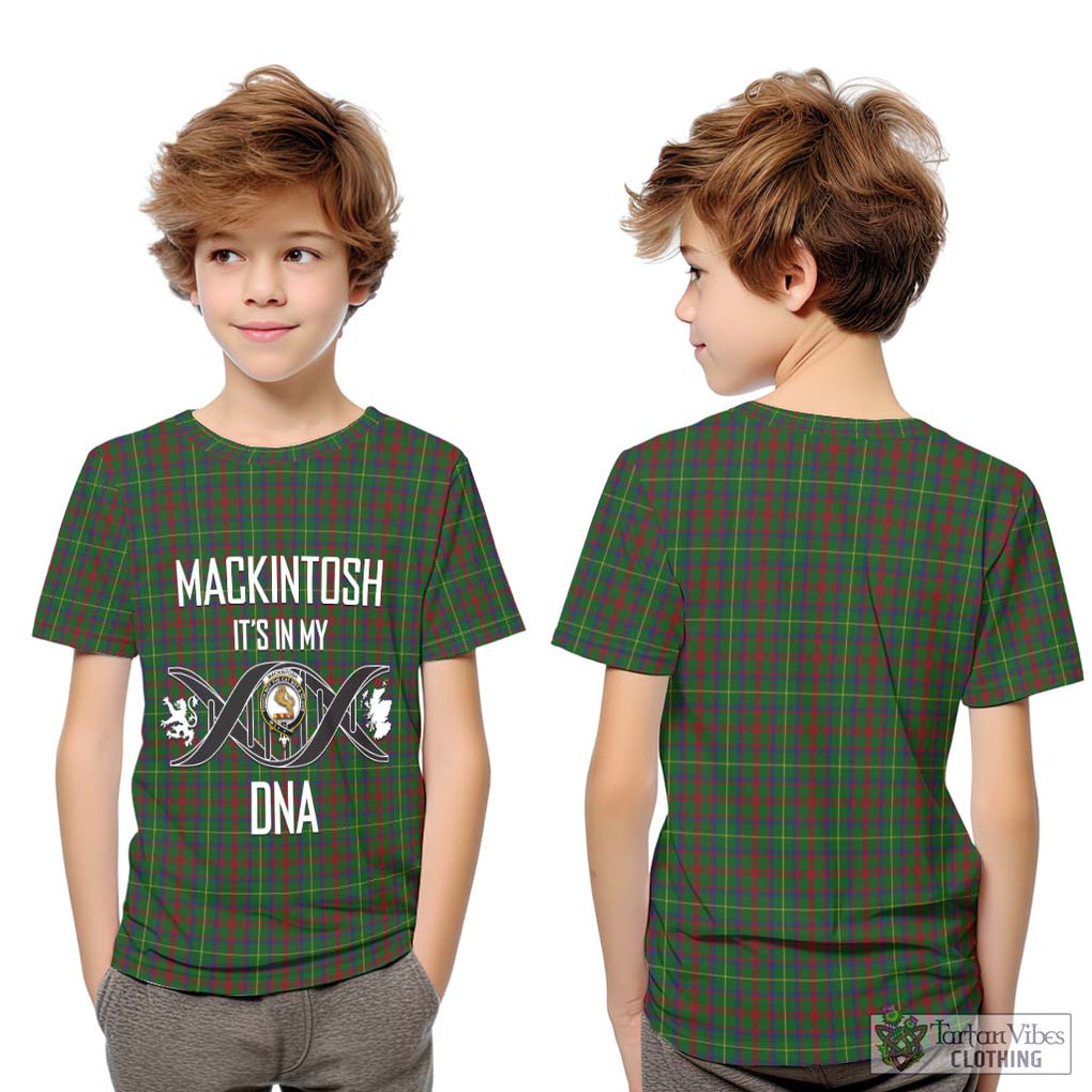 MacKintosh Hunting Tartan Kid T-Shirt with Family Crest DNA In Me Style Youth XL Size14 - Tartanvibesclothing Shop