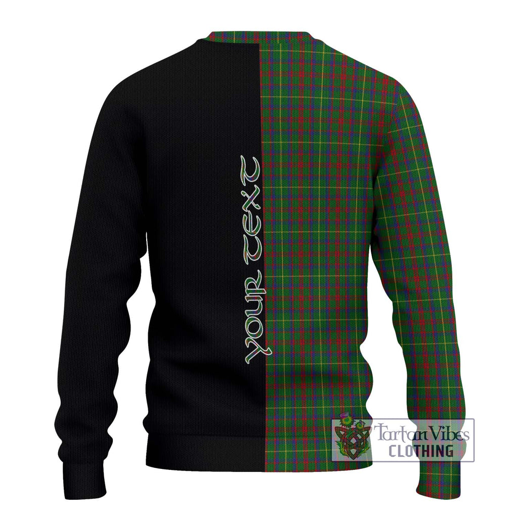 MacKintosh Hunting Tartan Knitted Sweater with Family Crest and Half Of Me Style - Tartanvibesclothing Shop