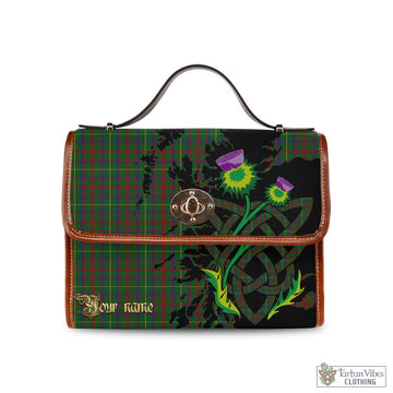 MacKintosh Hunting Tartan Waterproof Canvas Bag with Scotland Map and Thistle Celtic Accents