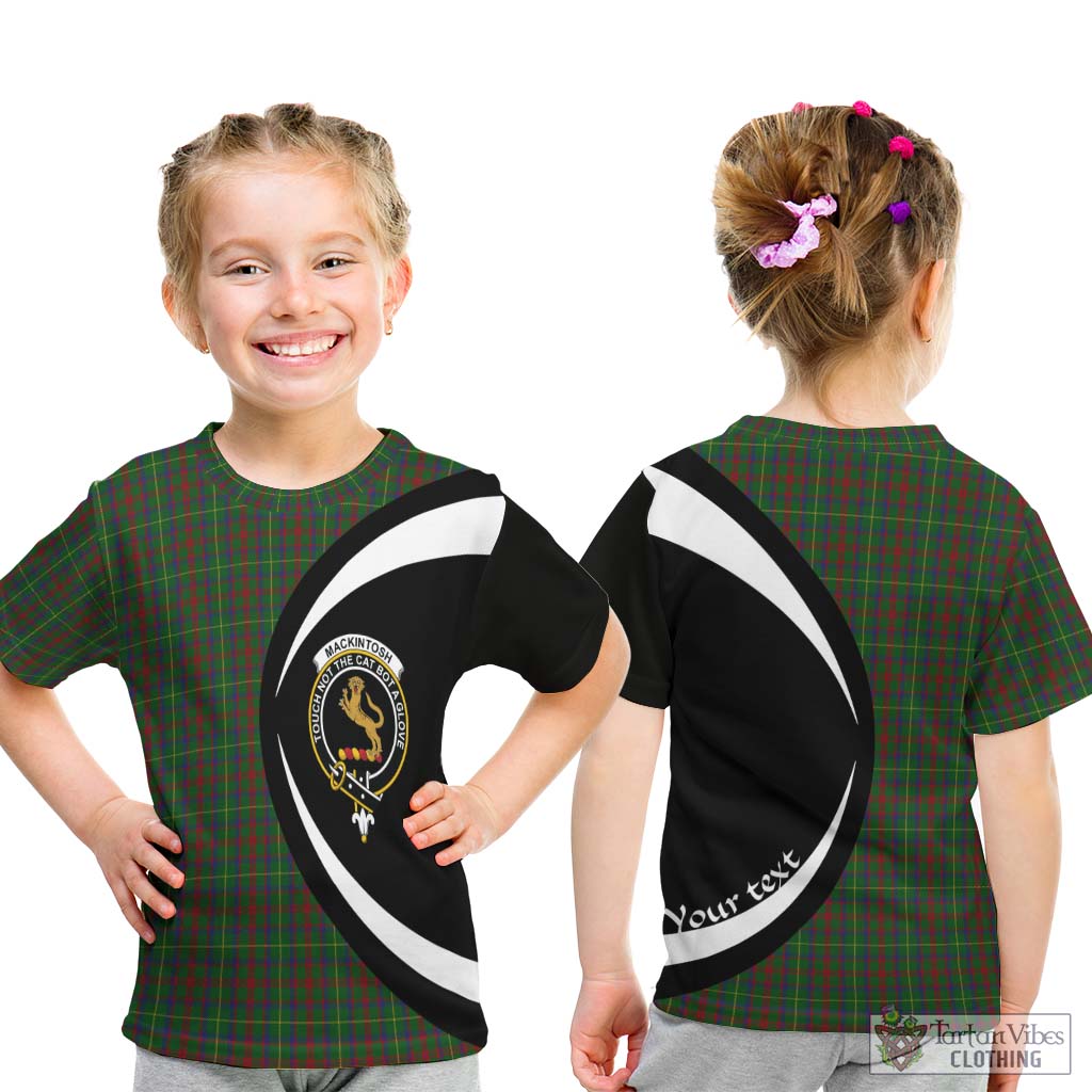 MacKintosh Hunting Tartan Kid T-Shirt with Family Crest Circle Style - Tartan Vibes Clothing