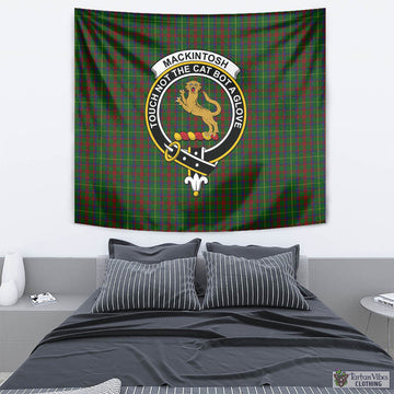 MacKintosh Hunting Tartan Tapestry Wall Hanging and Home Decor for Room with Family Crest