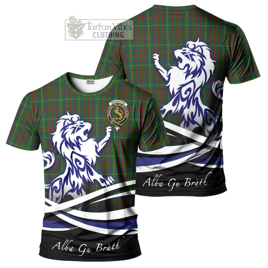 Tartan Vibes Clothing MacKintosh Hunting Tartan Cotton T-shirt with Alba Gu Brath Regal Lion Emblem