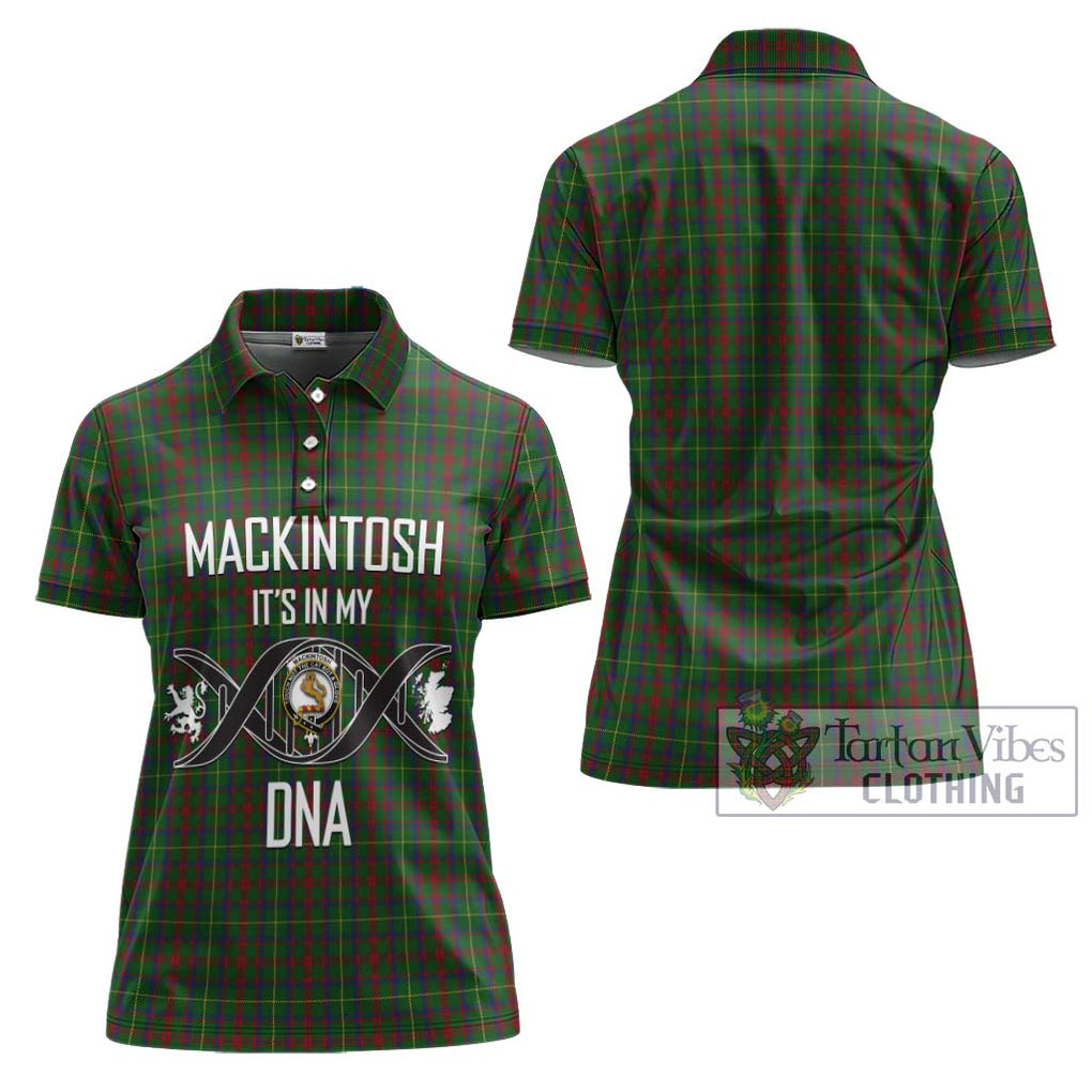 MacKintosh Hunting Tartan Women's Polo Shirt with Family Crest DNA In Me Style - Tartanvibesclothing Shop