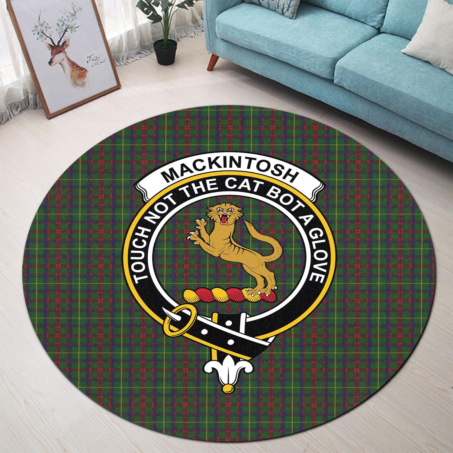 mackintosh-hunting-tartan-round-rug-with-family-crest