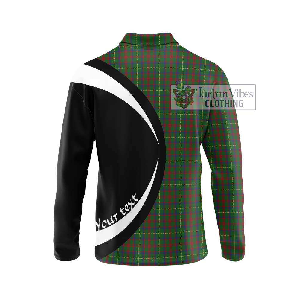 MacKintosh Hunting Tartan Long Sleeve Polo Shirt with Family Crest Circle Style - Tartan Vibes Clothing