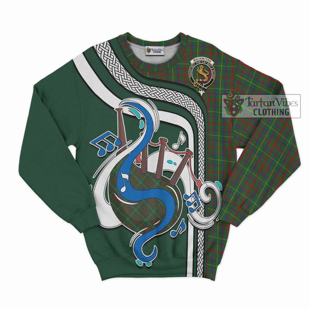 Tartan Vibes Clothing MacKintosh Hunting Tartan Sweatshirt with Epic Bagpipe Style