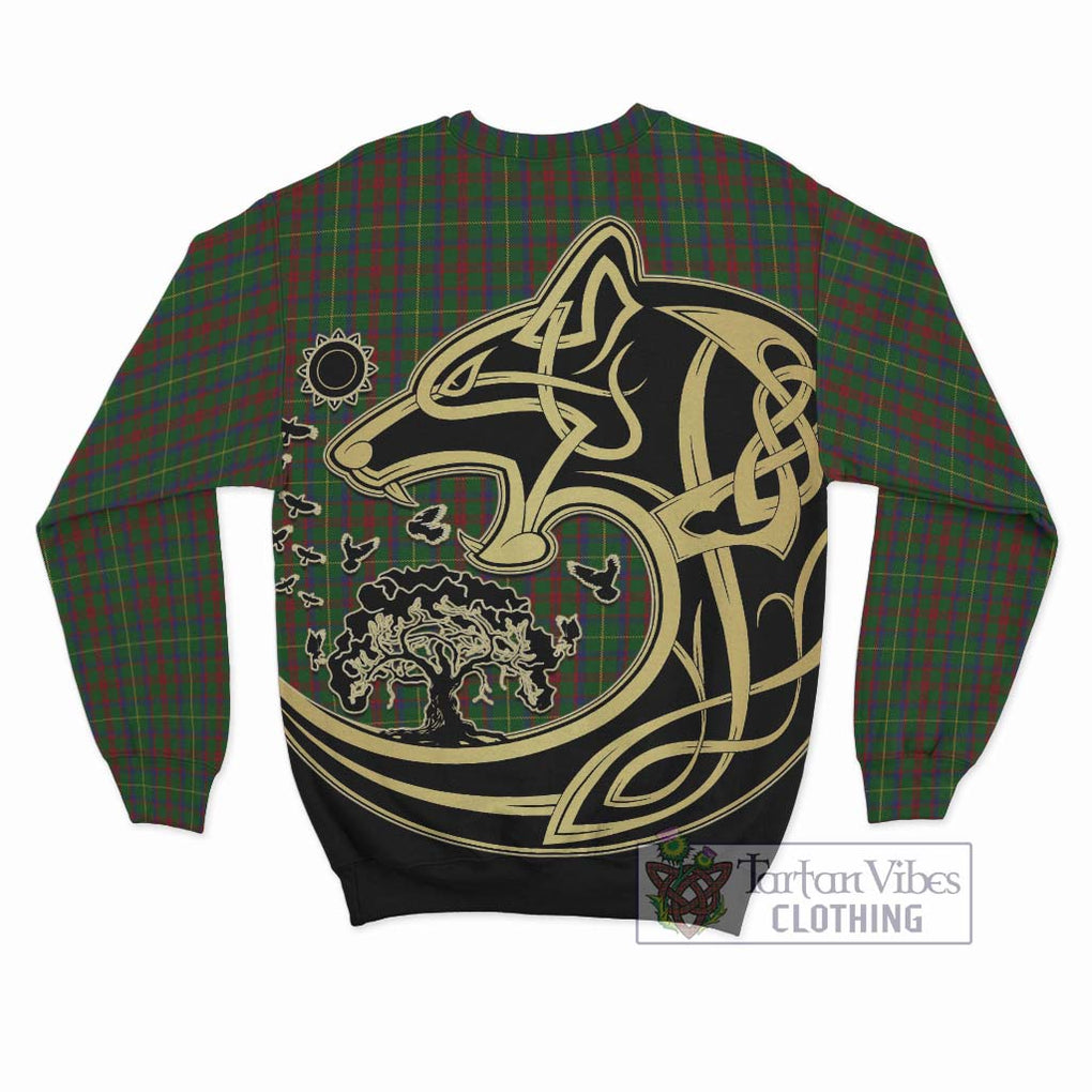 MacKintosh Hunting Tartan Sweatshirt with Family Crest Celtic Wolf Style - Tartan Vibes Clothing