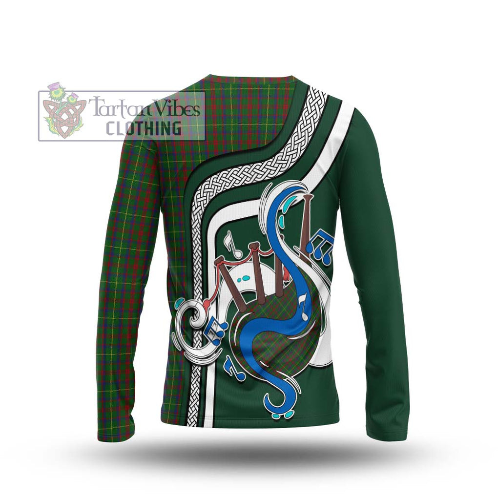 Tartan Vibes Clothing MacKintosh Hunting Tartan Long Sleeve T-Shirt with Epic Bagpipe Style