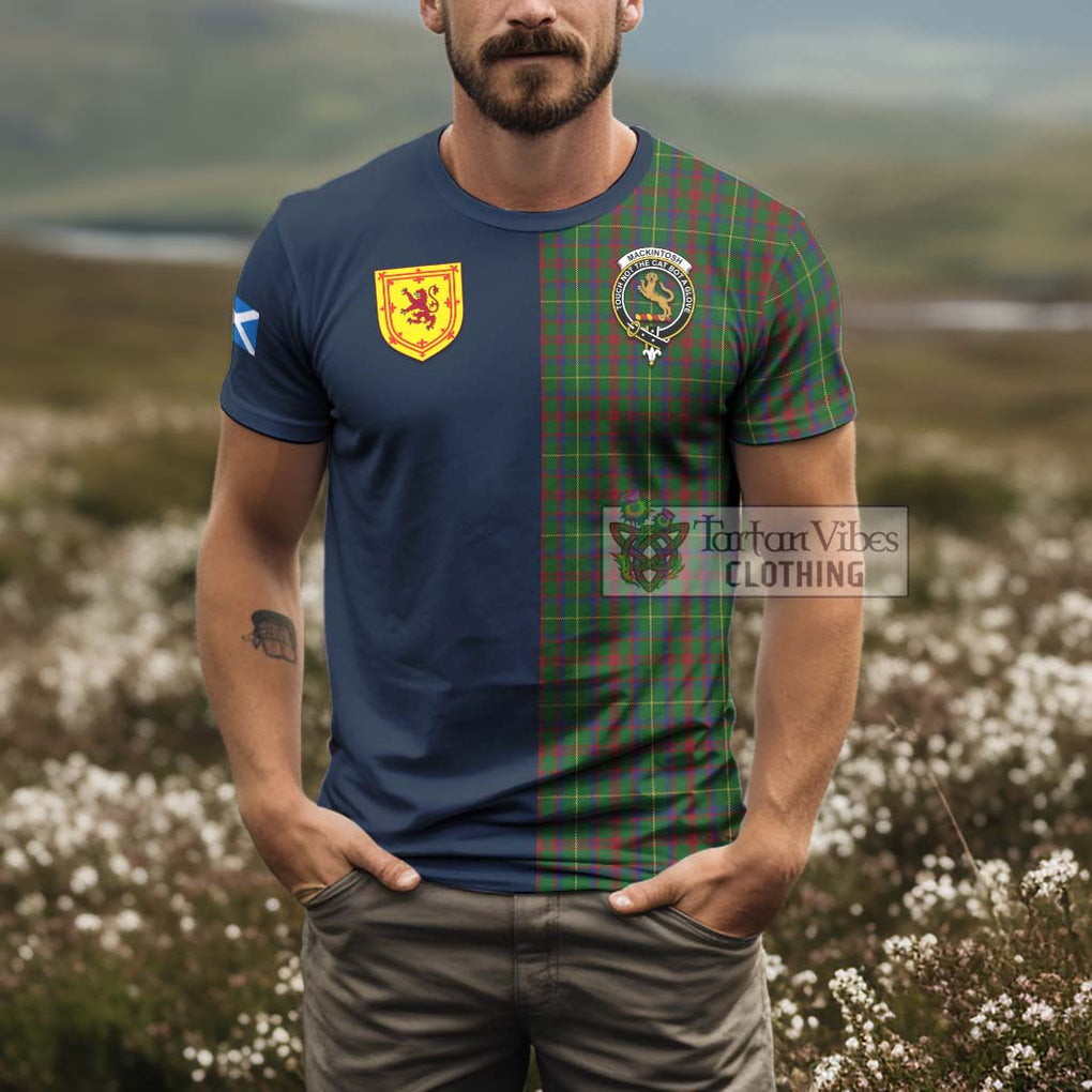 Tartan Vibes Clothing MacKintosh Hunting Tartan T-Shirt Alba with Scottish Lion Royal Arm Half Style