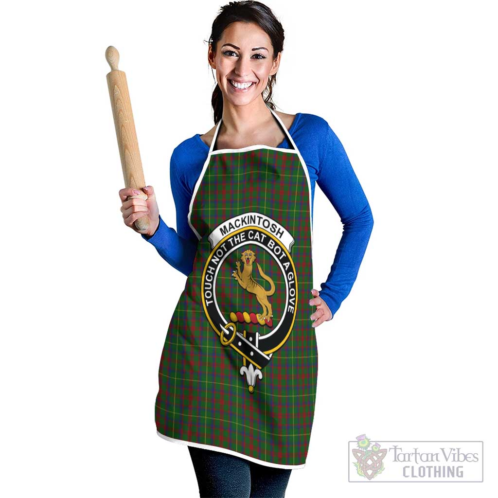 MacKintosh Hunting Tartan Apron with Family Crest White - Tartan Vibes Clothing