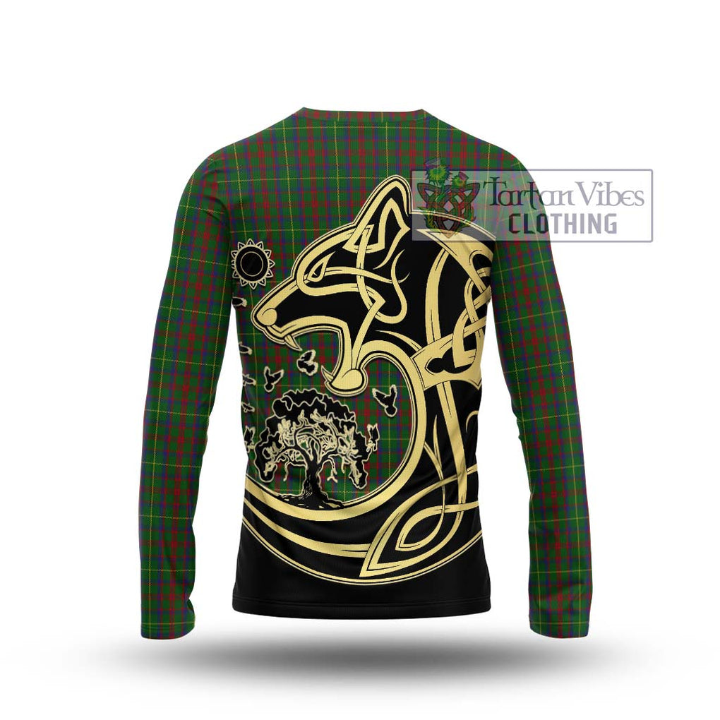 MacKintosh Hunting Tartan Long Sleeve T-Shirt with Family Crest Celtic Wolf Style - Tartan Vibes Clothing