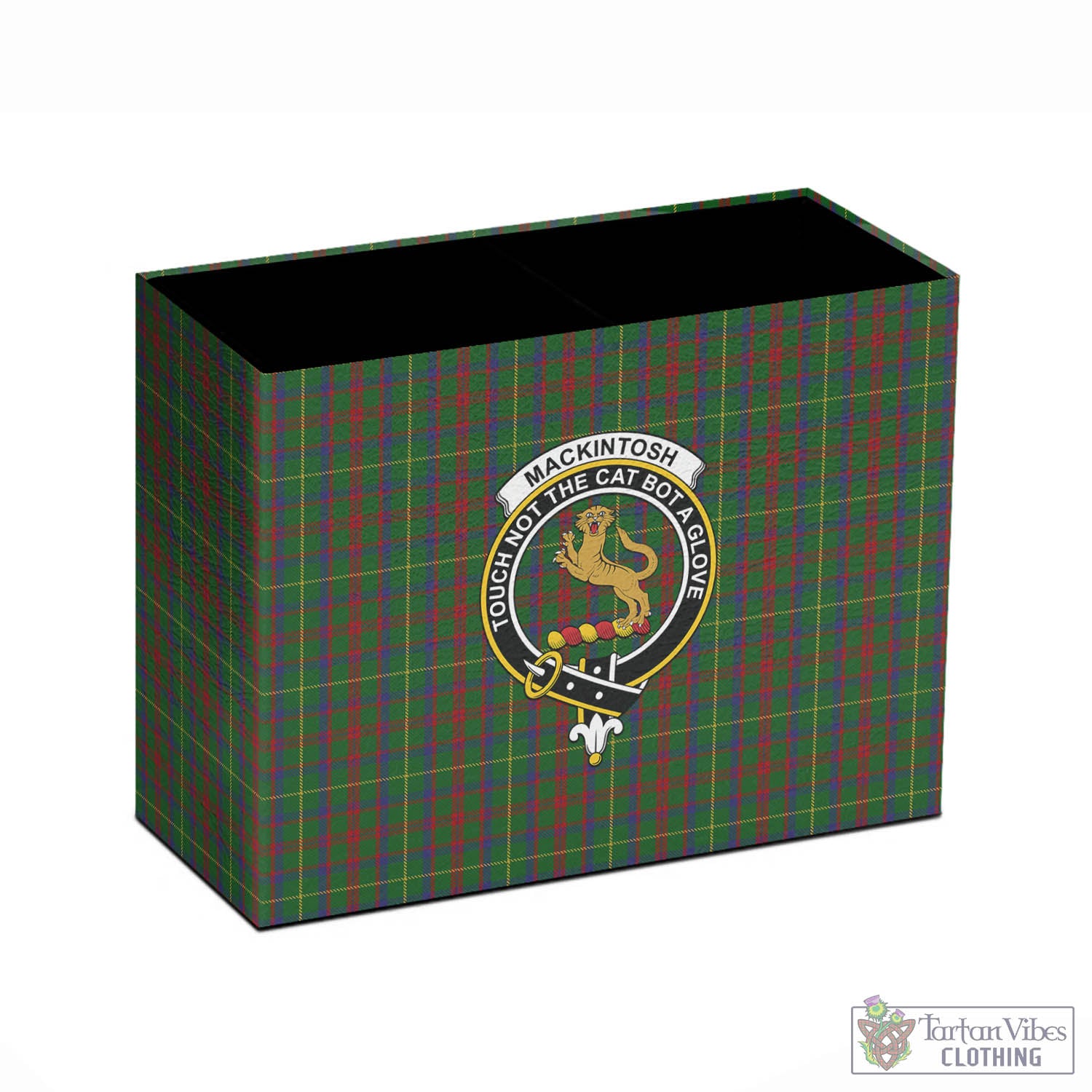 Tartan Vibes Clothing MacKintosh Hunting Tartan Pen Holder with Family Crest