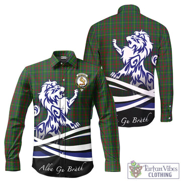 MacKintosh Hunting Tartan Long Sleeve Button Up Shirt with Alba Gu Brath Regal Lion Emblem