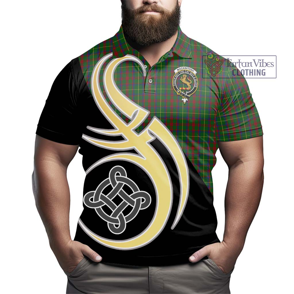 MacKintosh Hunting Tartan Polo Shirt with Family Crest and Celtic Symbol Style - Tartan Vibes Clothing