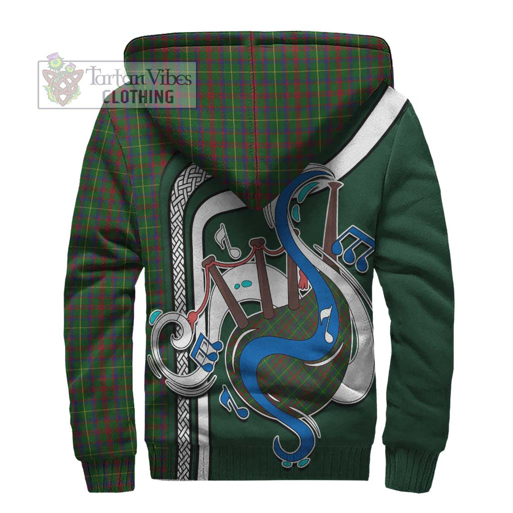 MacKintosh Hunting Tartan Sherpa Hoodie with Epic Bagpipe Style - Tartanvibesclothing Shop