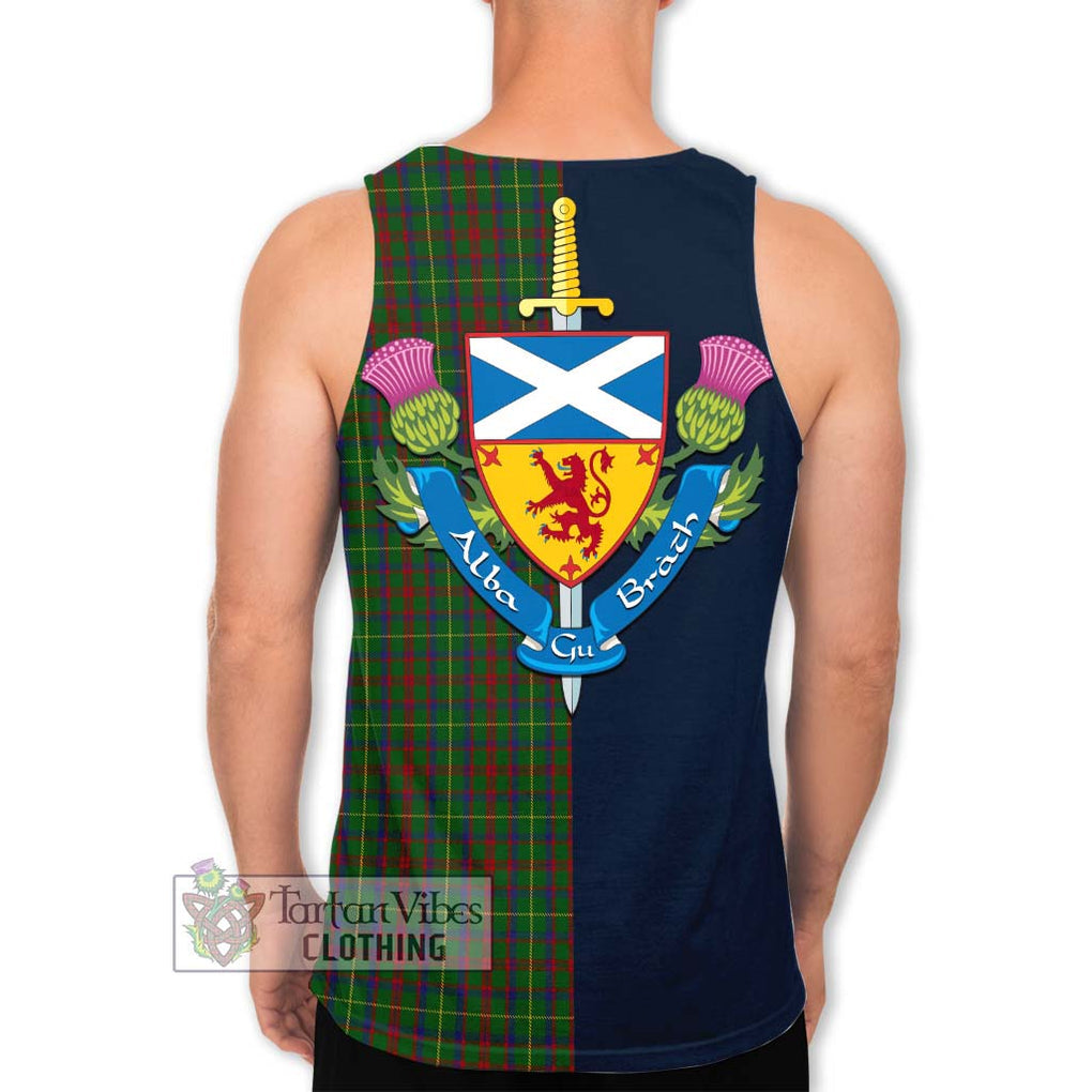 Tartan Vibes Clothing MacKintosh Hunting Tartan Men's Tank Top with Scottish Lion Royal Arm Half Style