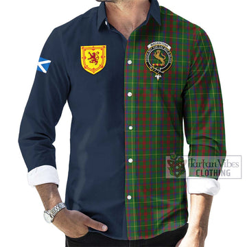 MacKintosh Hunting Tartan Long Sleeve Button Shirt Alba with Scottish Lion Royal Arm Half Style