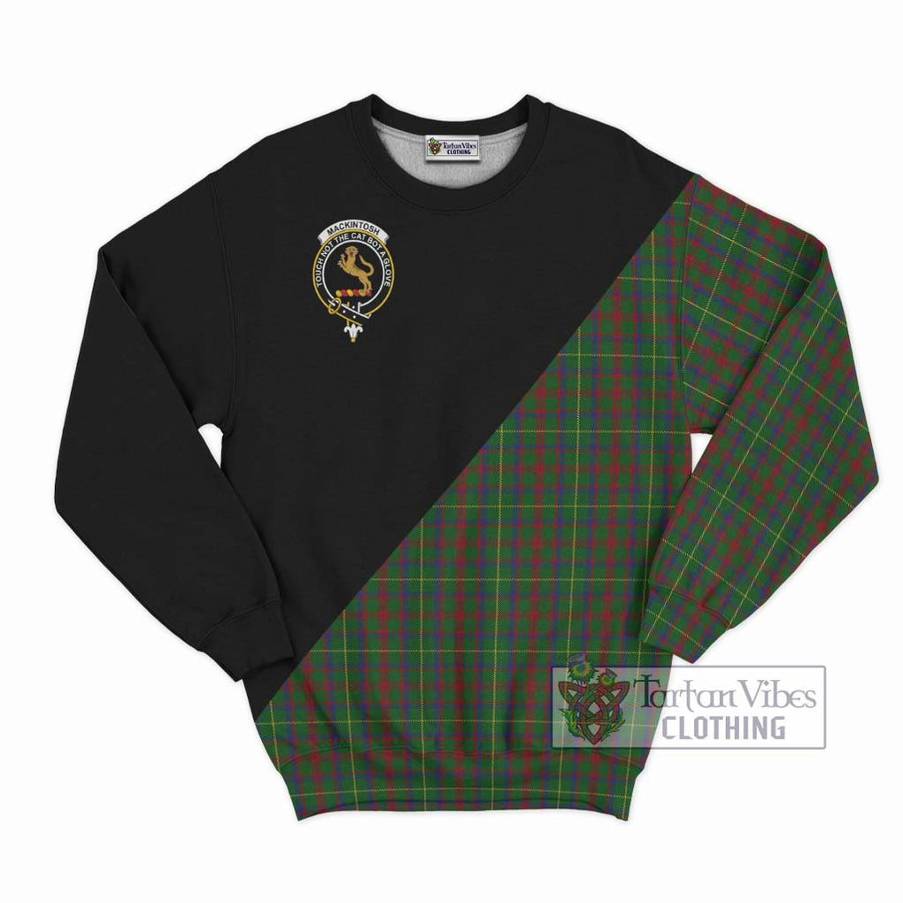 MacKintosh Hunting Tartan Sweatshirt with Family Crest and Military Logo Style - Tartanvibesclothing Shop