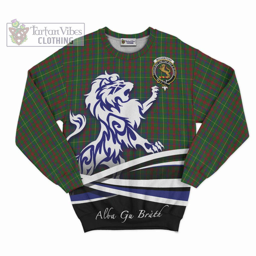 MacKintosh Hunting Tartan Sweatshirt with Alba Gu Brath Regal Lion Emblem - Tartanvibesclothing Shop