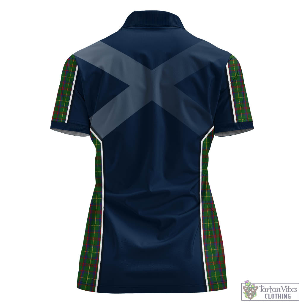 Tartan Vibes Clothing MacKintosh Hunting Tartan Women's Polo Shirt with Family Crest and Scottish Thistle Vibes Sport Style