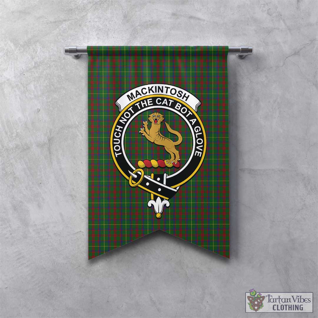 Tartan Vibes Clothing MacKintosh Hunting Tartan Gonfalon, Tartan Banner with Family Crest