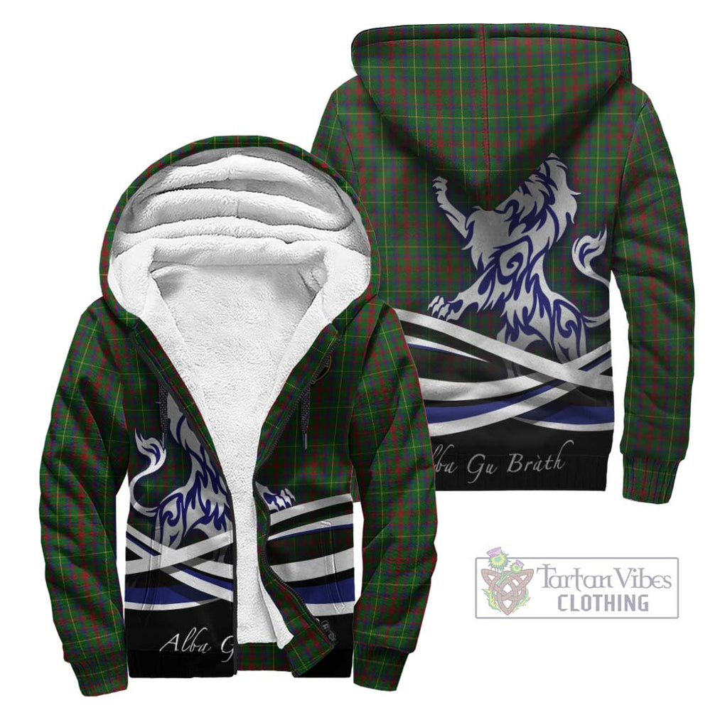 MacKintosh Hunting Tartan Sherpa Hoodie with Alba Gu Brath Regal Lion Emblem Unisex - Tartanvibesclothing Shop