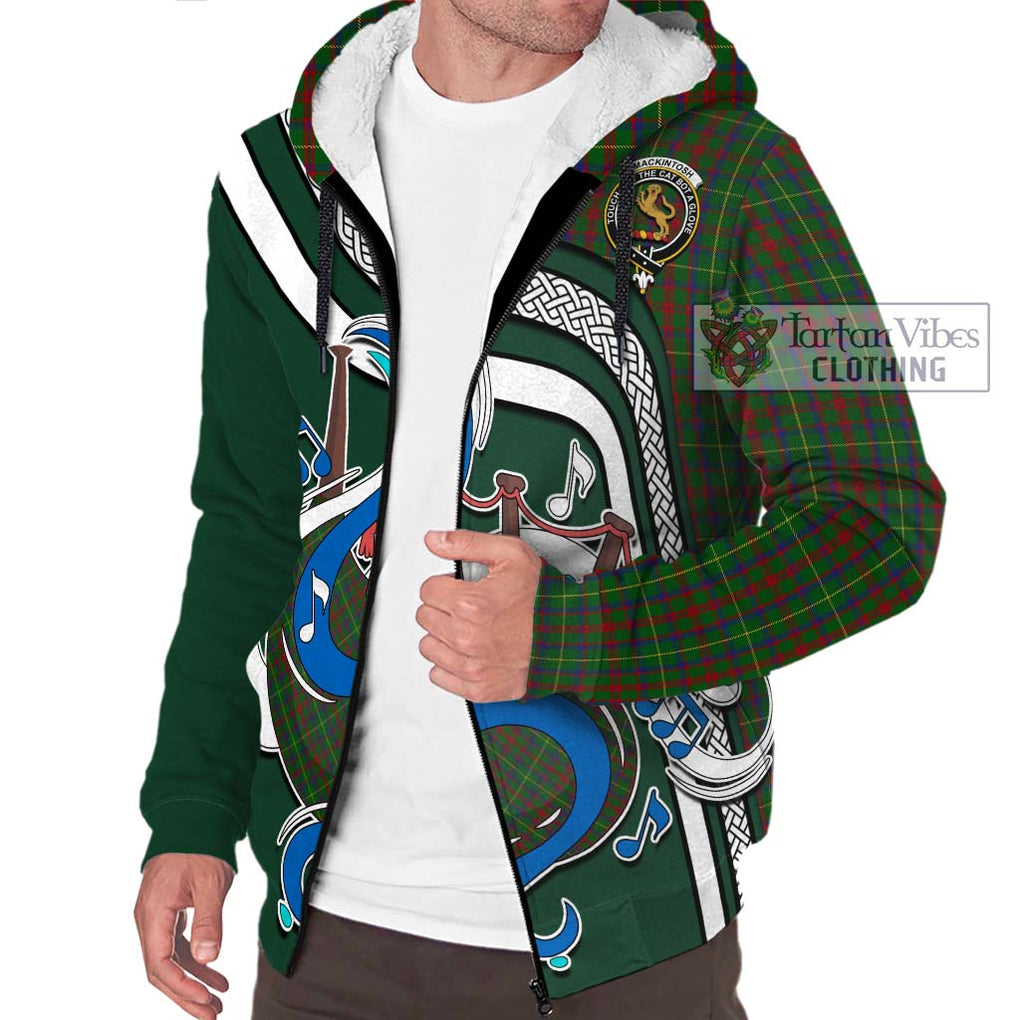 MacKintosh Hunting Tartan Sherpa Hoodie with Epic Bagpipe Style Unisex - Tartanvibesclothing Shop