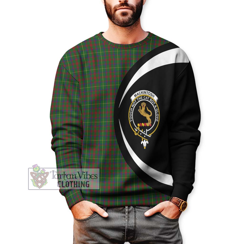 MacKintosh Hunting Tartan Sweatshirt with Family Crest Circle Style - Tartan Vibes Clothing