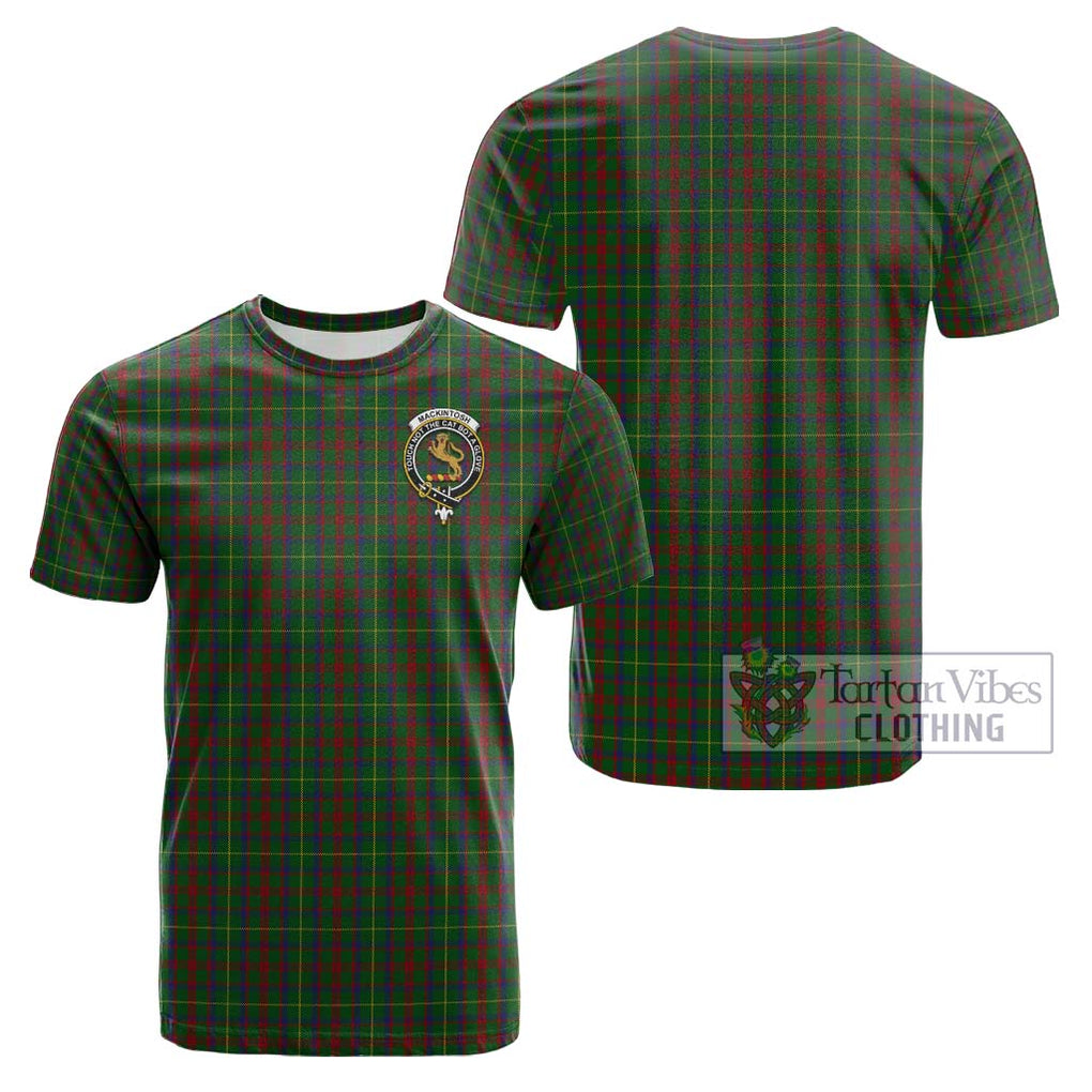 MacKintosh Hunting Tartan Cotton T-Shirt with Family Crest Kid's Shirt - Tartanvibesclothing Shop