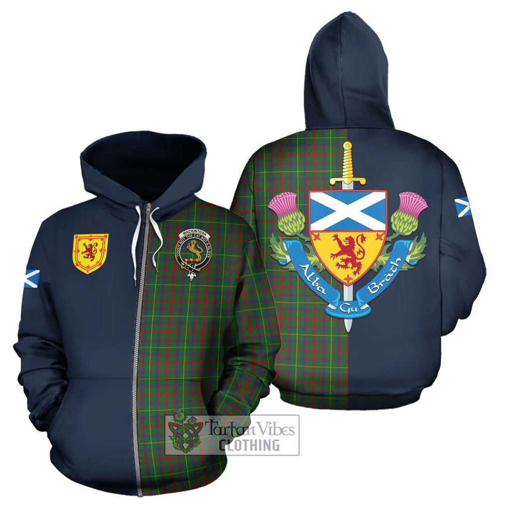 Tartan Vibes Clothing MacKintosh Hunting Tartan Hoodie with Scottish Lion Royal Arm Half Style