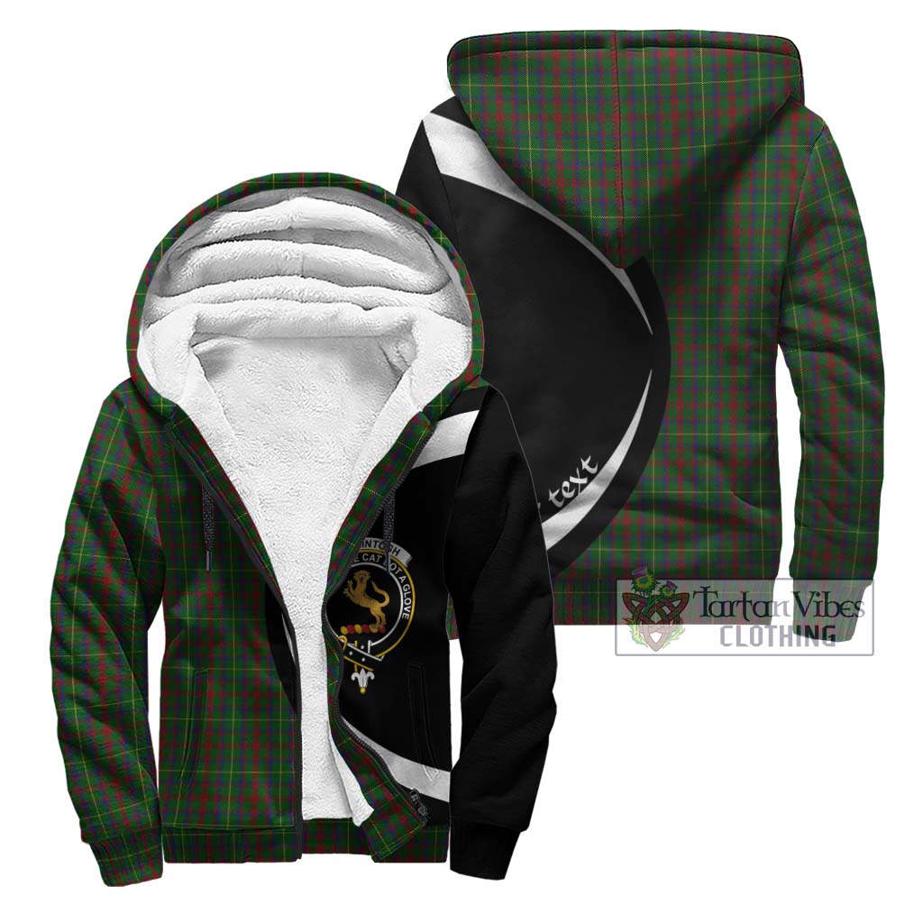 MacKintosh Hunting Tartan Sherpa Hoodie with Family Crest Circle Style Unisex - Tartan Vibes Clothing