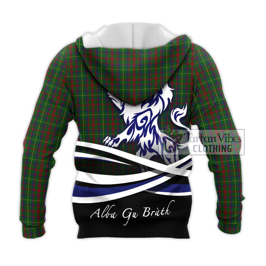 MacKintosh Hunting Tartan Knitted Hoodie with Alba Gu Brath Regal Lion Emblem - Tartanvibesclothing Shop