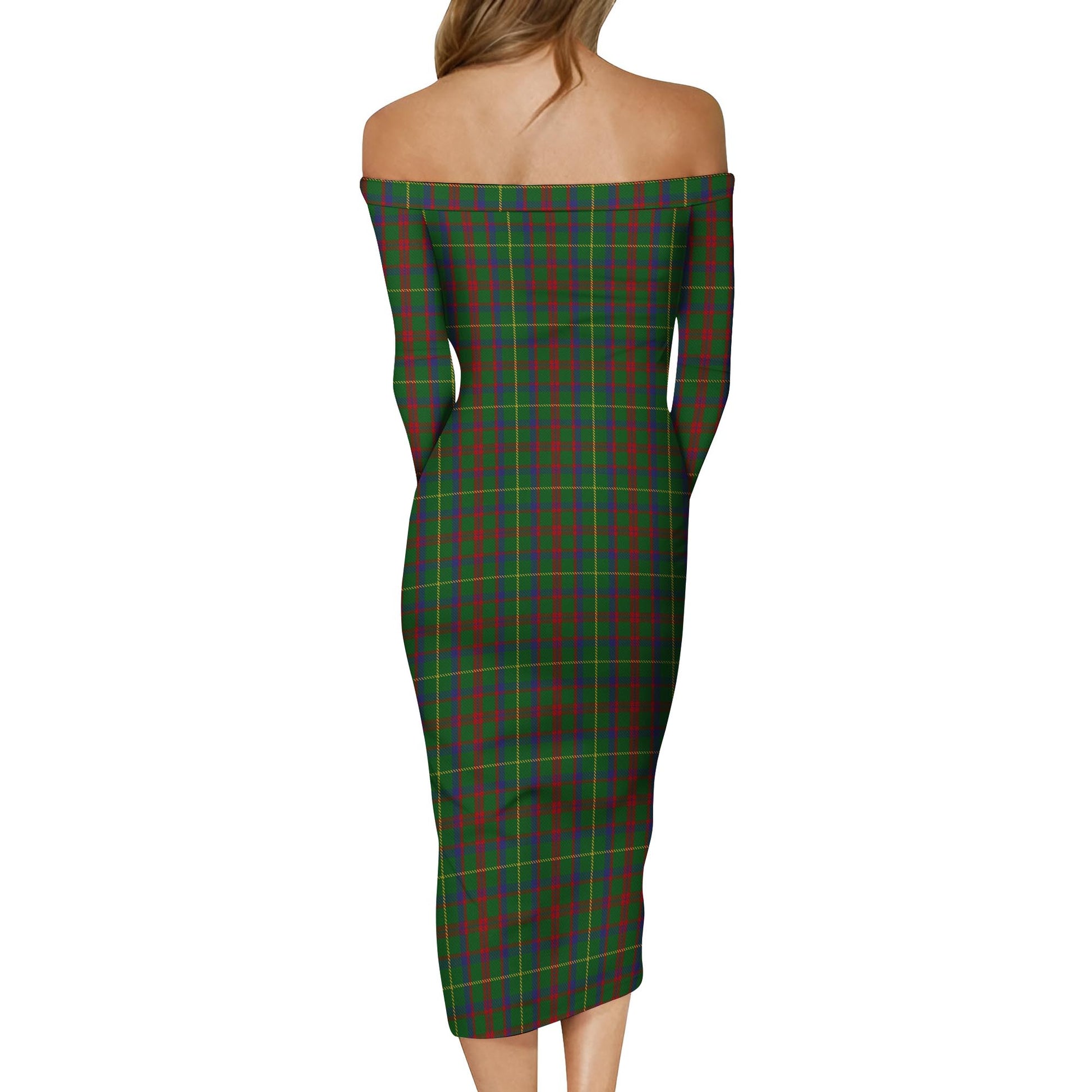 MacKintosh Hunting Tartan Off Shoulder Lady Dress - Tartanvibesclothing