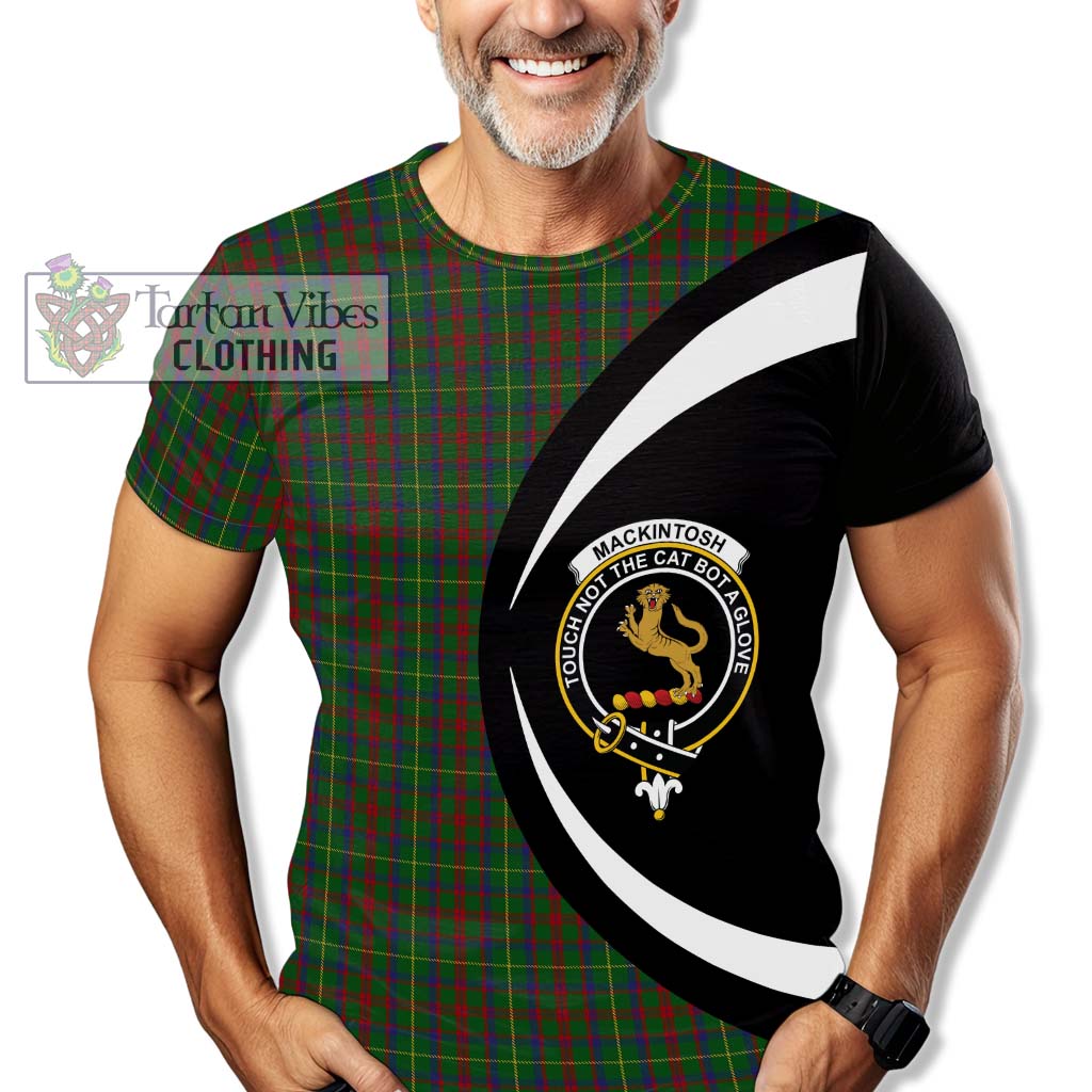 Tartan Vibes Clothing MacKintosh Hunting Tartan T-Shirt with Family Crest Circle Style