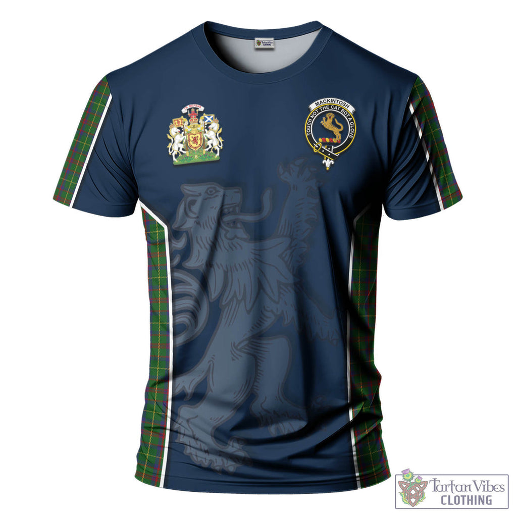 Tartan Vibes Clothing MacKintosh Hunting Tartan T-Shirt with Family Crest and Lion Rampant Vibes Sport Style