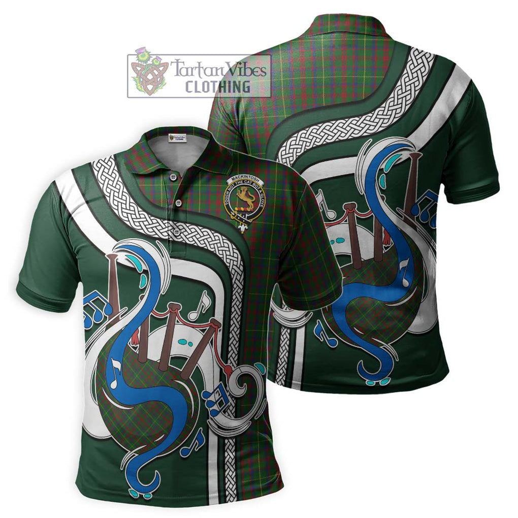 Tartan Vibes Clothing MacKintosh Hunting Tartan Polo Shirt with Epic Bagpipe Style