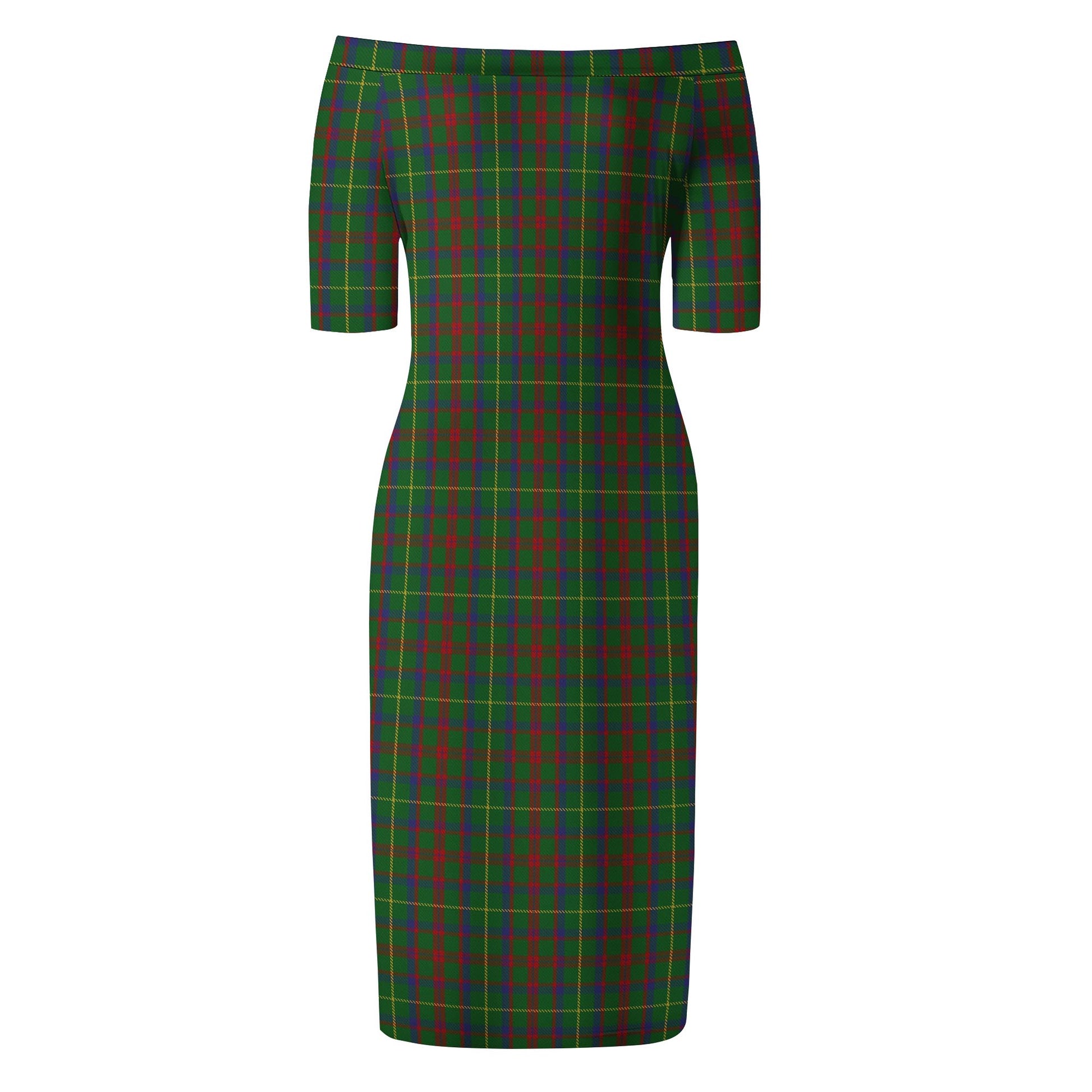 MacKintosh Hunting Tartan Off Shoulder Lady Dress - Tartanvibesclothing