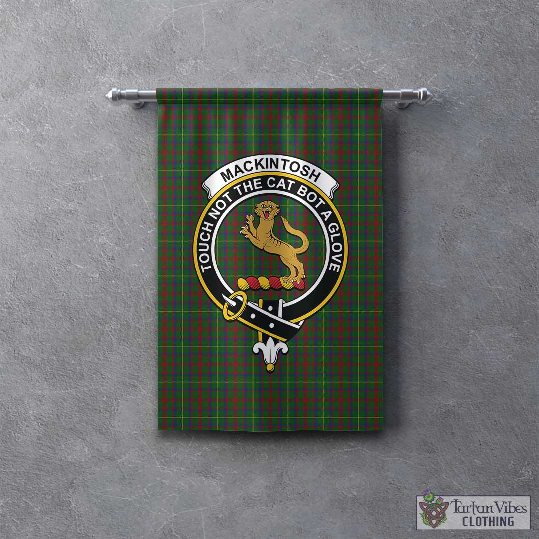 Tartan Vibes Clothing MacKintosh Hunting Tartan Gonfalon, Tartan Banner with Family Crest