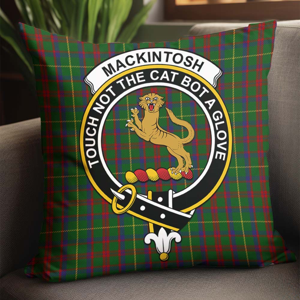 MacKintosh Hunting Tartan Pillow Cover with Family Crest - Tartanvibesclothing