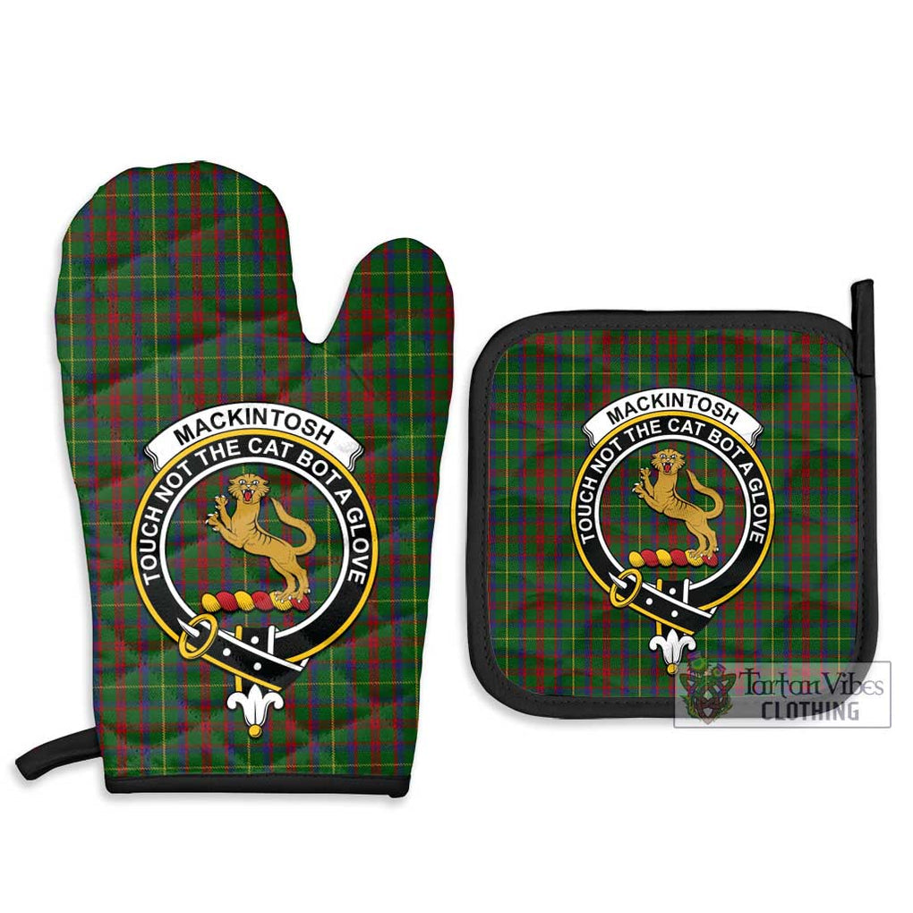 MacKintosh Hunting Tartan Combo Oven Mitt & Pot-Holder with Family Crest Combo 1 Oven Mitt & 2 Pot-Holder Black - Tartan Vibes Clothing