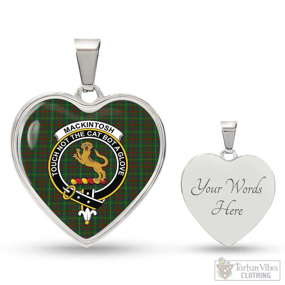 Tartan Vibes Clothing MacKintosh Hunting Tartan Heart Necklace with Family Crest