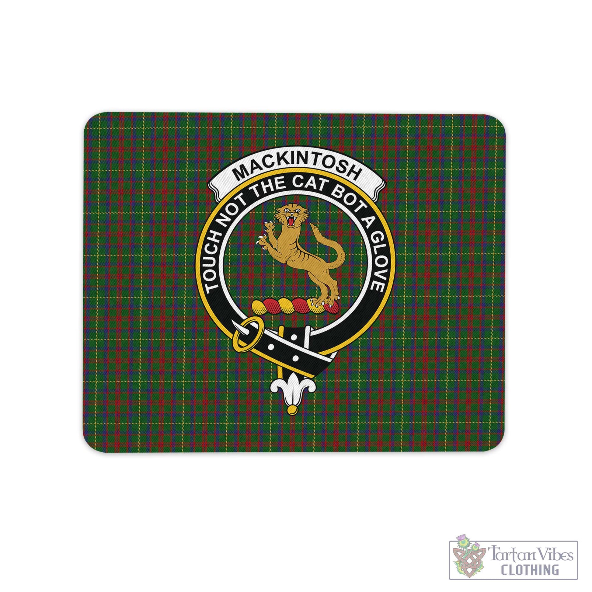 Tartan Vibes Clothing MacKintosh Hunting Tartan Mouse Pad with Family Crest