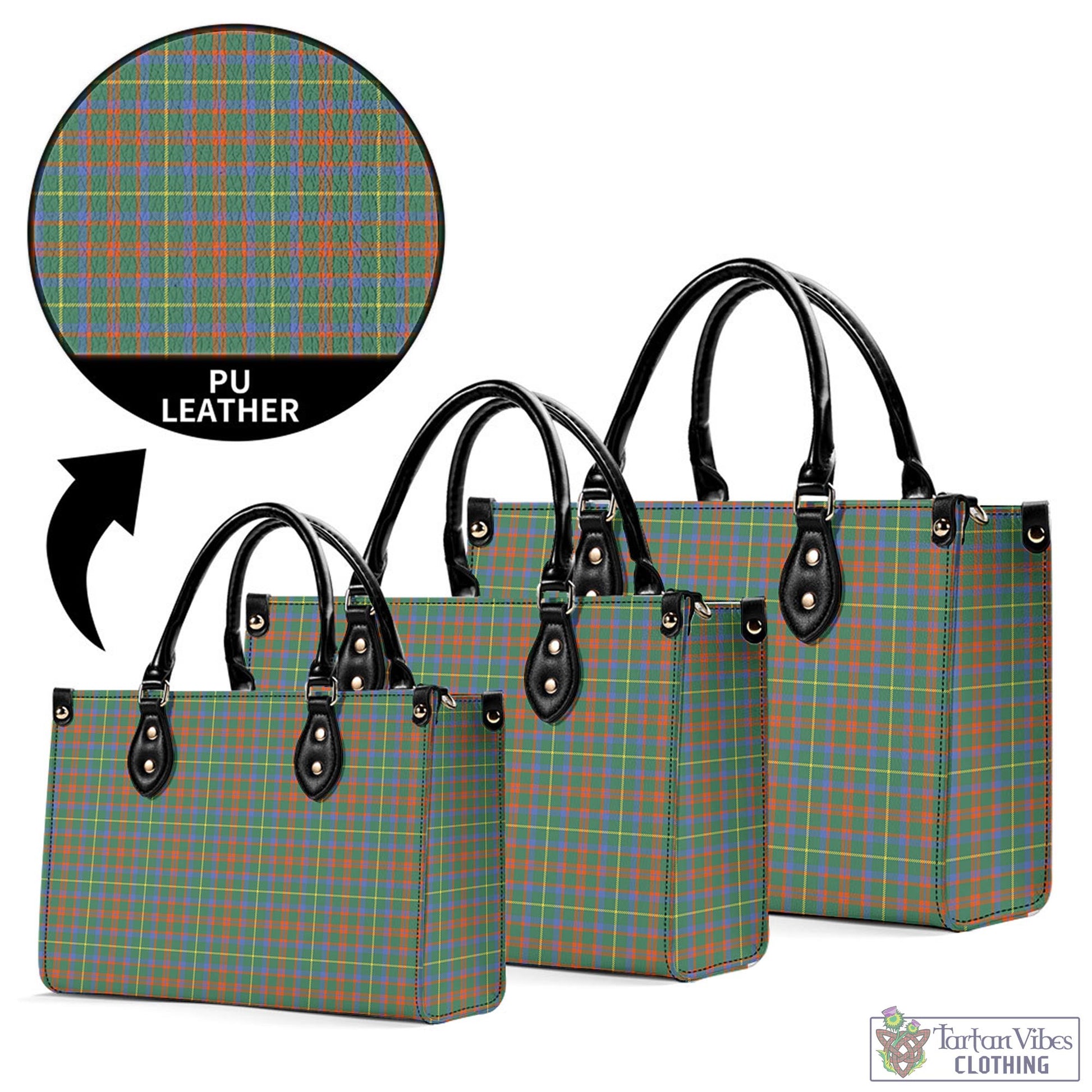 Tartan Vibes Clothing MacKintosh Hunting Ancient Tartan Luxury Leather Handbags