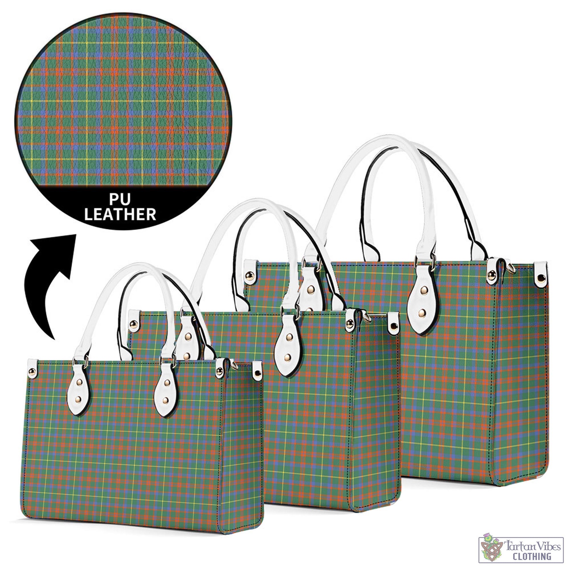 Tartan Vibes Clothing MacKintosh Hunting Ancient Tartan Luxury Leather Handbags