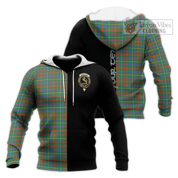 MacKintosh Hunting Ancient Tartan Knitted Hoodie with Family Crest and Half Of Me Style