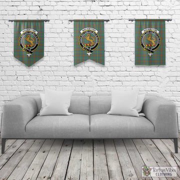 MacKintosh Hunting Ancient Tartan Gonfalon, Tartan Banner with Family Crest