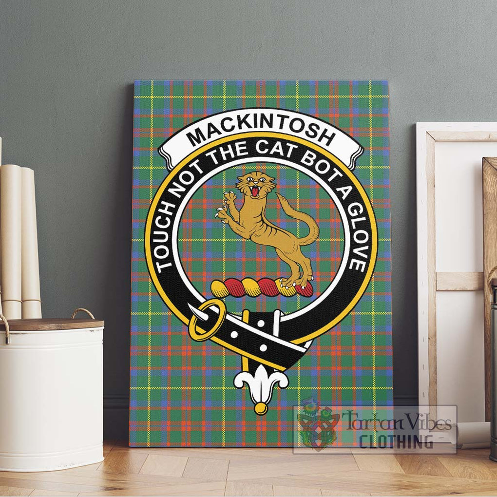 MacKintosh Hunting Ancient Tartan Canvas Print Wall Art with Family Crest Without Frame - Tartan Vibes Clothing